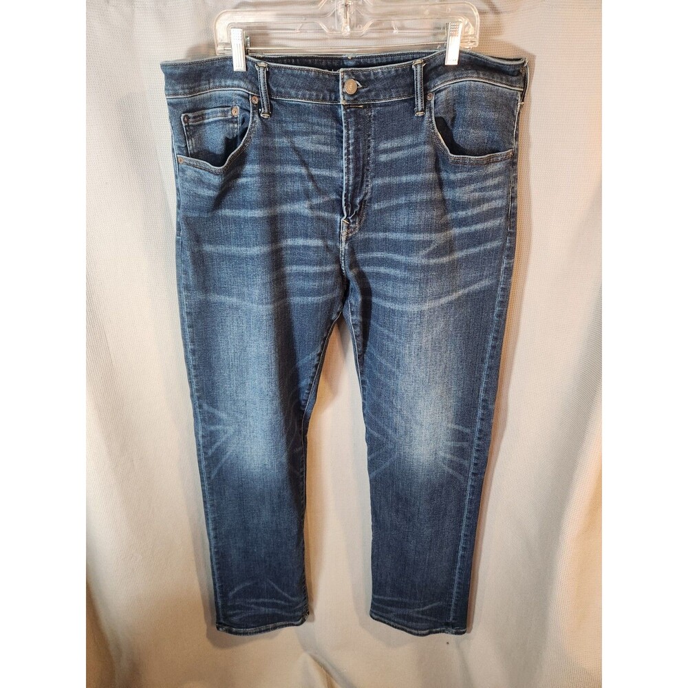 Men's American Eagle Relaxed Straight Fit 41x33 Blue Jeans 100% Cotton